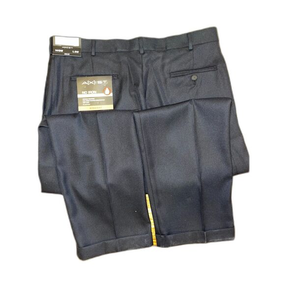 AXIST Ultra Series Straight Pleated No Iron Dress Pants Slacks Mens 38 x 32 NWT - Picture 1 of 3